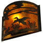 Meyda Lighting Ducks in Flight 12" Antique Copper Wall Sconce With Amber Mica Shade Glass