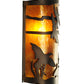 Meyda Lighting Ducks in Flight 12" Antique Copper Wall Sconce With Amber Mica Shade Glass