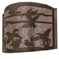 Meyda Lighting Ducks in Flight 12" Antique Copper Wall Sconce With Silver Mica Shade Glass
