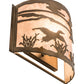 Meyda Lighting Ducks in Flight 12" Antique Copper Wall Sconce With Silver Mica Shade Glass