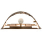 Meyda Lighting Ducks in Flight 12" Antique Copper Wall Sconce With Silver Mica Shade Glass