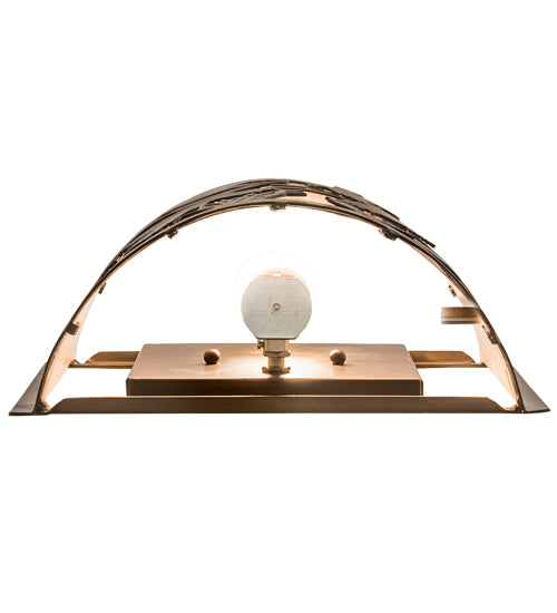 Meyda Lighting Ducks in Flight 12" Antique Copper Wall Sconce With Silver Mica Shade Glass