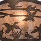 Meyda Lighting Ducks in Flight 12" Antique Copper Wall Sconce With Silver Mica Shade Glass