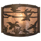 Meyda Lighting Ducks in Flight 12" Antique Copper Wall Sconce With Silver Mica Shade Glass