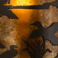 Meyda Lighting Ducks in Flight 12" Timeless Bronze Wall Sconce With Amber Mica Shade Glass