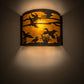 Meyda Lighting Ducks in Flight 12" Timeless Bronze Wall Sconce With Amber Mica Shade Glass