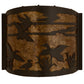 Meyda Lighting Ducks in Flight 12" Timeless Bronze Wall Sconce With Amber Mica Shade Glass