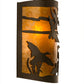 Meyda Lighting Ducks in Flight 12" Timeless Bronze Wall Sconce With Amber Mica Shade Glass