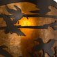 Meyda Lighting Ducks in Flight 12" Timeless Bronze Wall Sconce With Amber Mica Shade Glass