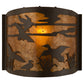 Meyda Lighting Ducks in Flight 12" Timeless Bronze Wall Sconce With Amber Mica Shade Glass