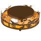 Meyda Lighting Ducks in Flight 16" 2-Light Antique Copper Flush Mount Light With Amber Mica Shade Glass