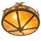 Meyda Lighting Ducks in Flight 16" 2-Light Antique Copper Flush Mount Light With Amber Mica Shade Glass