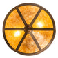 Meyda Lighting Ducks in Flight 16" 2-Light Antique Copper Flush Mount Light With Amber Mica Shade Glass