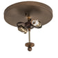 Meyda Lighting Ducks in Flight 16" 2-Light Antique Copper Flush Mount Light With Amber Mica Shade Glass