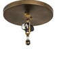 Meyda Lighting Ducks in Flight 16" 2-Light Antique Copper Flush Mount Light With Silver Mica Shade Glass