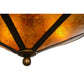 Meyda Lighting Ducks in Flight 16" 4-Light Antique Copper Flush Mount Light With Amber Mica Shade Glass