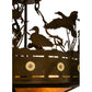 Meyda Lighting Ducks in Flight 16" 4-Light Antique Copper Flush Mount Light With Amber Mica Shade Glass