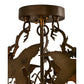 Meyda Lighting Ducks in Flight 16" 4-Light Antique Copper Flush Mount Light With Amber Mica Shade Glass