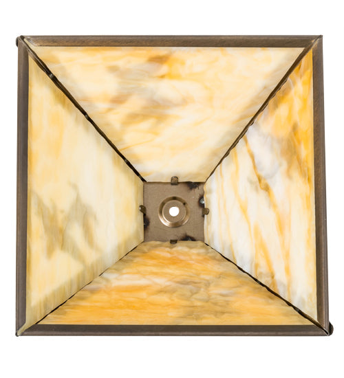 Meyda Lighting Ducks in Flight 16" Antique Copper Frame With Beige Shade Glass