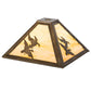 Meyda Lighting Ducks in Flight 16" Antique Copper Frame With Beige Shade Glass