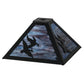 Meyda Lighting Ducks in Flight 16" Textured Black Frame With Purple Blue Art Shade Glass