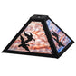 Meyda Lighting Ducks in Flight 16" Textured Black Frame With Purple Blue Art Shade Glass