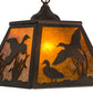 Meyda Lighting Ducks in Flight 17" Antique Copper Pendant Light With Amber Mica Shade Glass