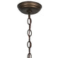 Meyda Lighting Ducks in Flight 17" Antique Copper Pendant Light With Amber Mica Shade Glass