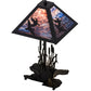 Meyda Lighting Ducks in Flight 21" 2-Light Table Lamp With Purple Blue Art Shade Glass and Highlighted Base