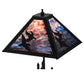 Meyda Lighting Ducks in Flight 21" 2-Light Table Lamp With Purple Blue Art Shade Glass and Highlighted Base