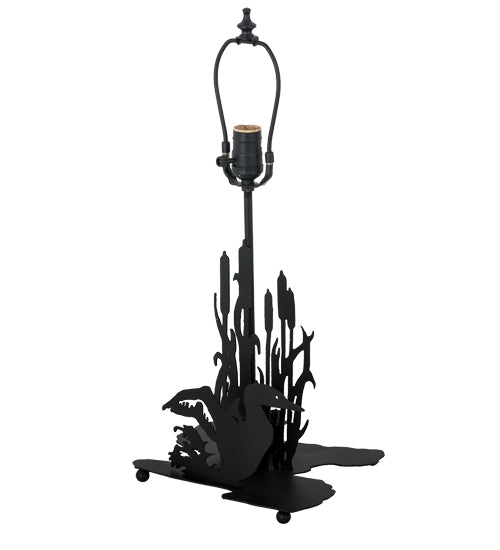 Meyda Lighting Ducks in Flight 21" 2-Light Table Lamp With Purple Blue Art Shade Glass and Highlighted Base