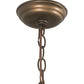 Meyda Lighting Ducks in Flight 22" 2-Light Antique Copper Pendant Light With Amber Mica Shade Glass