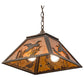Meyda Lighting Ducks in Flight 22" 2-Light Antique Copper Pendant Light With Amber Mica Shade Glass