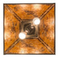 Meyda Lighting Ducks in Flight 22" 2-Light Antique Copper Pendant Light With Amber Mica Shade Glass