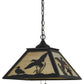 Meyda Lighting Ducks in Flight 22" 2-Light Textured Black Pendant Light With Beige Art Shade Glass