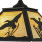 Meyda Lighting Ducks in Flight 22" 2-Light Textured Black Pendant Light With Beige Art Shade Glass