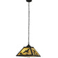 Meyda Lighting Ducks in Flight 22" 2-Light Textured Black Pendant Light With Beige Art Shade Glass