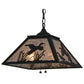Meyda Lighting Ducks in Flight 22" 2-Light Textured Black Pendant Light With Silver Mica Shade Glass