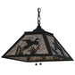 Meyda Lighting Ducks in Flight 22" 2-Light Textured Black Pendant Light With Silver Mica Shade Glass