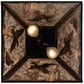 Meyda Lighting Ducks in Flight 22" 2-Light Textured Black Pendant Light With Silver Mica Shade Glass