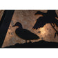 Meyda Lighting Ducks in Flight 22" 2-Light Textured Black Pendant Light With Silver Mica Shade Glass