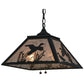 Meyda Lighting Ducks in Flight 22" 2-Light Textured Black Pendant Light With Silver Mica Shade Glass