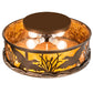 Meyda Lighting Ducks in Flight 22" 4-Light Antique Copper Flush Mount Light With Amber Mica Shade Glass