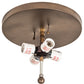 Meyda Lighting Ducks in Flight 22" 4-Light Antique Copper Flush Mount Light With Amber Mica Shade Glass