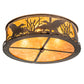 Meyda Lighting Ducks in Flight 22" 4-Light Antique Copper Flush Mount Light With Amber Mica Shade Glass