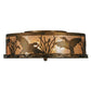 Meyda Lighting Ducks in Flight 22" 4-Light Antique Copper Flush Mount Light With Silver Mica Shade Glass