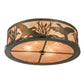 Meyda Lighting Ducks in Flight 22" 4-Light Antique Copper Flush Mount Light With Silver Mica Shade Glass