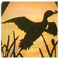 Meyda Lighting Ducks in Flight 24" 2-Light Tarnished Copper Island Pendant Light With Beige Shade Glass