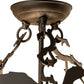 Meyda Lighting Ducks in Flight 24" 3-Light Oil Rubbed Bronze Semi-flush Mount Light With Silver Mica Shade Glass