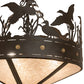 Meyda Lighting Ducks in Flight 24" 3-Light Oil Rubbed Bronze Semi-flush Mount Light With Silver Mica Shade Glass